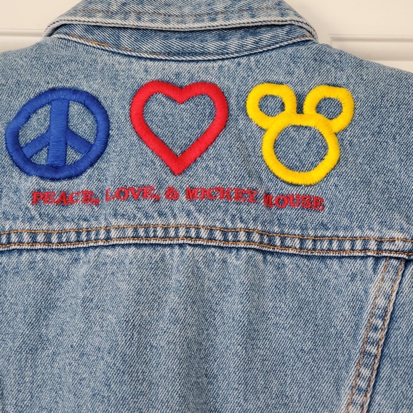 Disney Denim Fun embroidered Patches Mickey Mouse Teens Vest SMALL - Picture 3 of 5